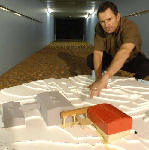 Michael Heenan prepares for  Wind tunnel testing © SW